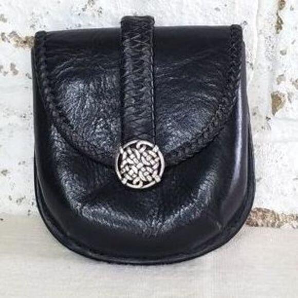Brighton Handbags - VTG Brighton Leather Belt Bag Change Purse Mini Biker Bag Western Buckle Black